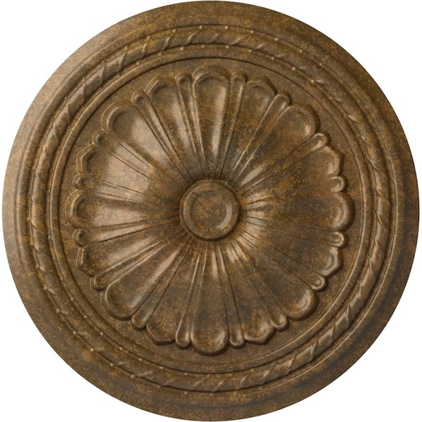 Ekena Millwork Alexa Ceiling Medallion (Fits Canopies up to 2 7/8"), Hnd-Painted Rubbed Bronze, 20 1/2"OD x 1 7/8"P CM20ALRZS - main